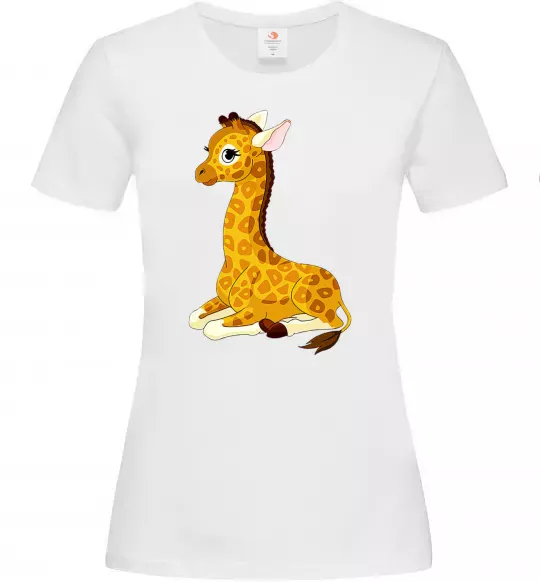 Женская футболка Жирафа лежить Белый фото