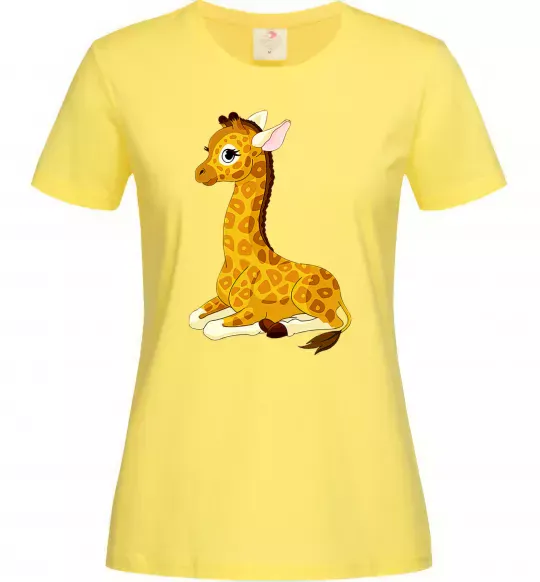 Женская футболка Жирафа лежить Лимонный фото