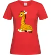 Женская футболка Жирафа лежить Красный фото