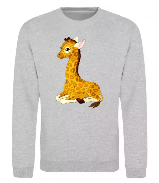 Свитшот Жирафа лежить Серый меланж фото
