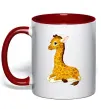 Чашка с цветной ручкой Жирафа лежить Красный Чашка с цветной ручкой Жирафа лежить Красный фото