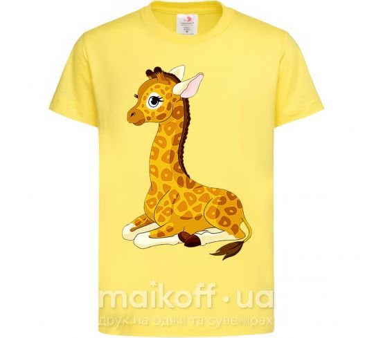Дитяча футболка Жираф прилег Лимонний фото