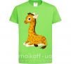 Детская футболка Жираф прилег Лаймовый фото