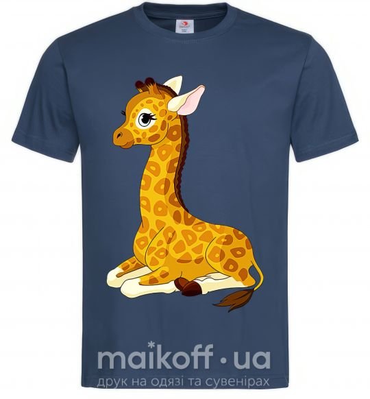 Чоловіча футболка Жираф прилег Темно-синій фото