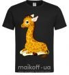 Чоловіча футболка Жираф прилег Чорний фото