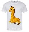 Мужская футболка Жираф прилег Белый фото