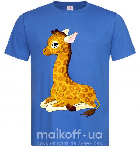 Чоловіча футболка Жираф прилег Яскраво-синій фото