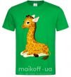 Мужская футболка Жираф прилег Зеленый фото