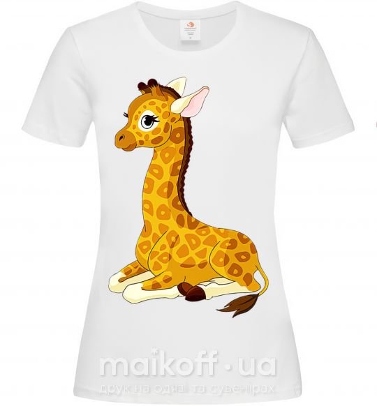 Жіноча футболка Жираф прилег Білий фото
