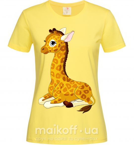 Жіноча футболка Жираф прилег Лимонний фото