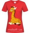 Жіноча футболка Жираф прилег Червоний фото