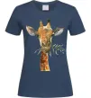 Женская футболка Жираф з гілкою Темно-синий Женская футболка Жираф з гілкою Темно-синий фото