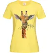 Женская футболка Жираф з гілкою Лимонный Женская футболка Жираф з гілкою Лимонный фото