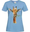 Женская футболка Жираф з гілкою Голубой Женская футболка Жираф з гілкою Голубой фото