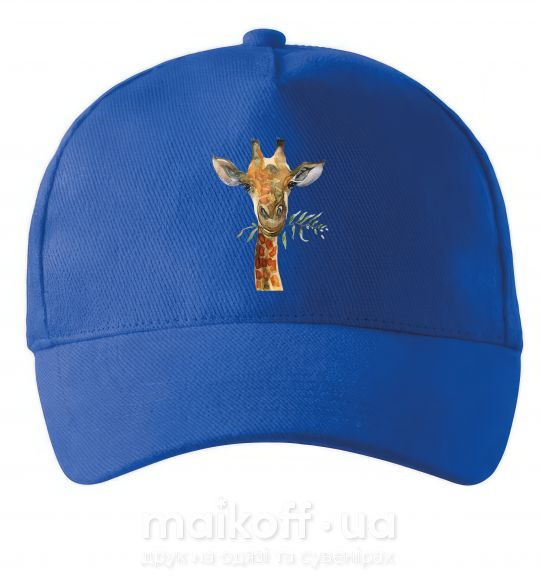 Кепка Жираф с веточкой краски Яскраво-синій фото