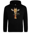 Мужская толстовка (худи) Жираф з гілкою Черный фото