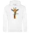 Мужская толстовка (худи) Жираф з гілкою Белый фото