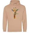 Мужская толстовка (худи) Жираф з гілкою Песочный фото