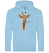 Чоловіча толстовка (худі) Жираф з гілкою Блакитний фото