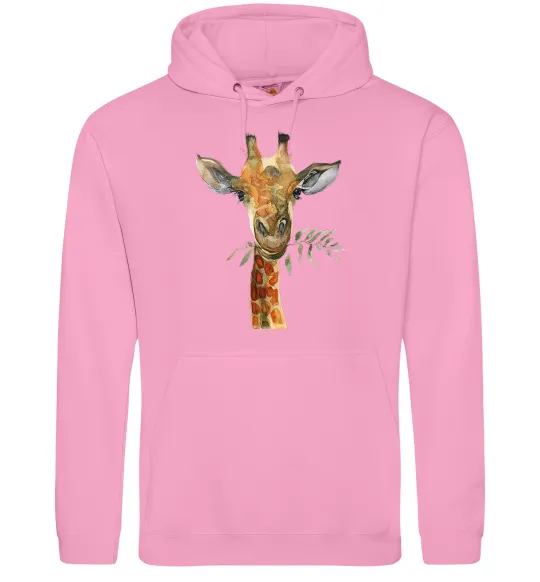 Жіноча толстовка (худі) Жираф з гілкою Рожевий фото
