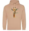 Жіноча толстовка (худі) Жираф з гілкою Пісочний фото