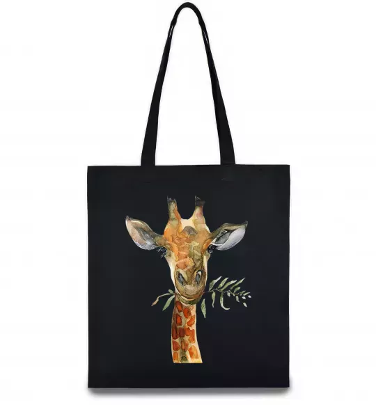 Еко-сумка Жираф з гілкою Чорний фото