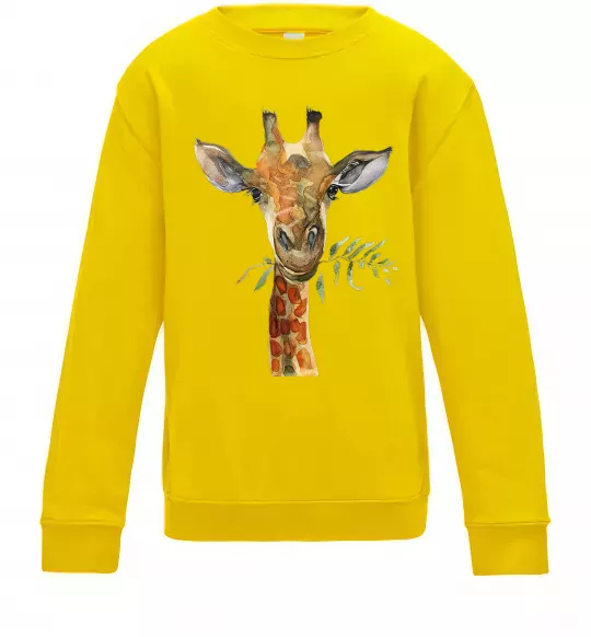 Дитячий світшот Жираф з гілкою Сонячно жовтий фото