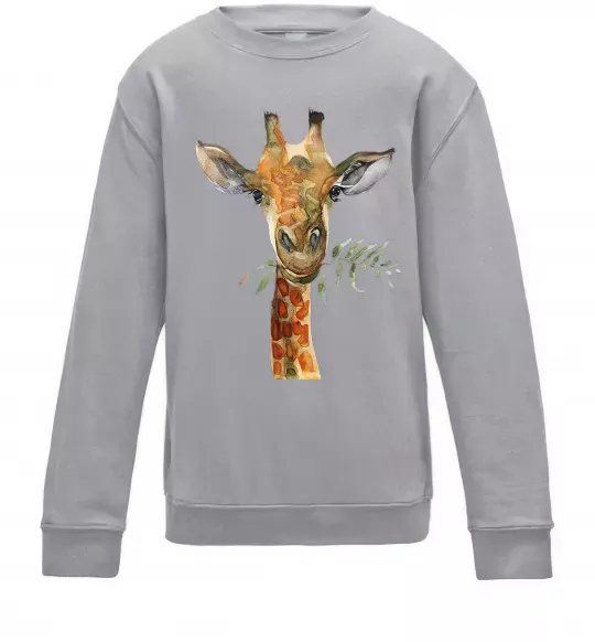 Дитячий світшот Жираф з гілкою Сірий меланж фото
