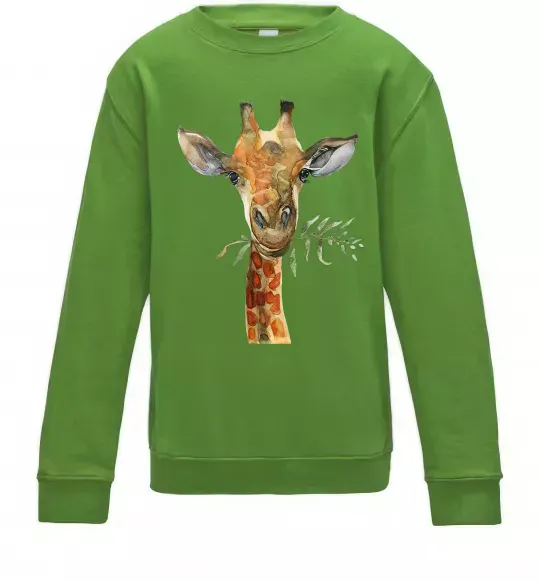 Дитячий світшот Жираф з гілкою Лаймовий фото