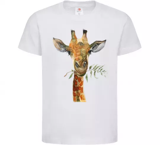 Дитяча футболка Жираф з гілкою Білий фото