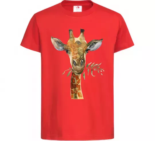 Дитяча футболка Жираф з гілкою Червоний фото