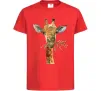 Дитяча футболка Жираф з гілкою Червоний фото