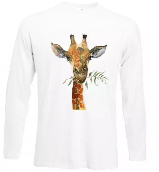 Лонгслив Жираф з гілкою Белый фото