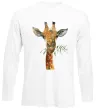 Лонгслив Жираф з гілкою Белый фото
