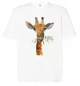 Футболка Оверсайз Жираф завис Белый фото