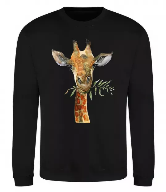 Свитшот Жираф з гілкою Черный фото