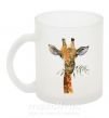 Чашка скляна Жираф с веточкой краски Фроузен фото