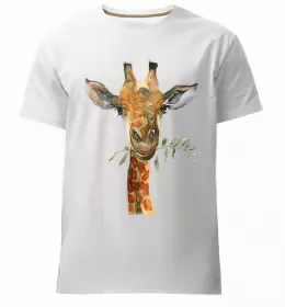 Мужская премиум футболка Жирафа лежить Белый фото