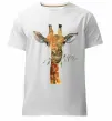 Мужская премиум футболка Жираф з гілкою Белый фото