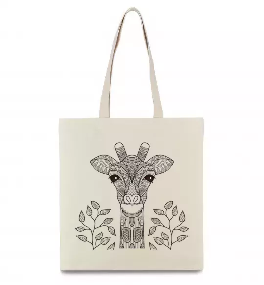 Эко-сумка Жирафа з карими очима Бежевый фото