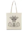 Эко-сумка Жирафа з карими очима Бежевый фото
