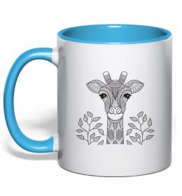 Чашка с цветной ручкой Жирафа з карими очима Чашка с цветной ручкой Жирафа з карими очима