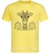 Мужская футболка Жираф с карими глазами Лимонный фото