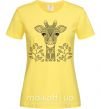 Женская футболка Жираф с карими глазами Лимонный фото