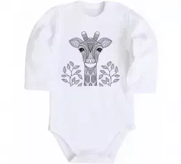 Детский боди Жираф акварель Белый фото Детский боди Жираф акварель Белый фото