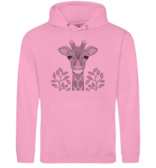 Чоловіча толстовка (худі) Жирафа з карими очима Рожевий фото