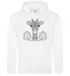 Женская толстовка (худи) Жирафа з карими очима Белый фото