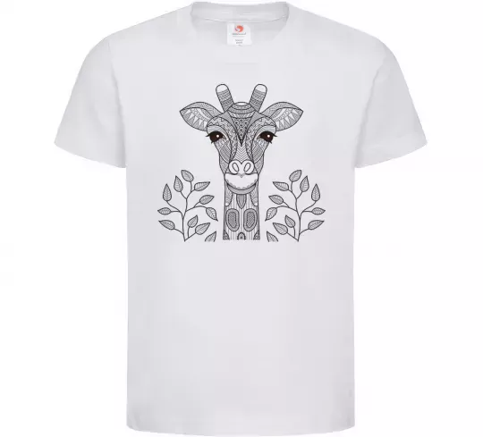 Детская футболка Жирафа з карими очима Белый фото