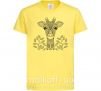 Дитяча футболка Жираф с карими глазами Лимонний фото