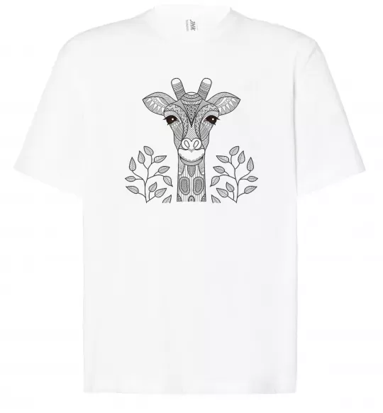 Футболка Оверсайз Жирафа з карими очима Белый фото